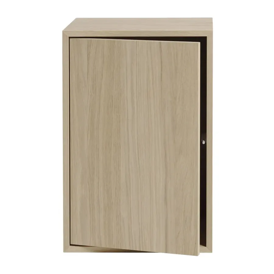 Muuto Stacked opbergsysteem met deur large, Eikenhout< Planken & Planksystemen