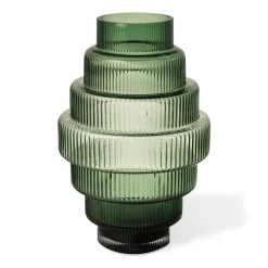 POLSPOTTEN Steps vaas S 30 cm, Dark green< Vazen