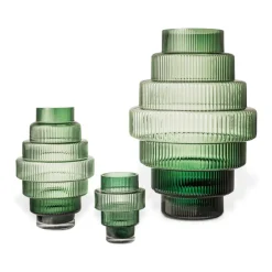 POLSPOTTEN Steps waxinelichtjeshouder Ø12 cm, Dark green< Kandelaars