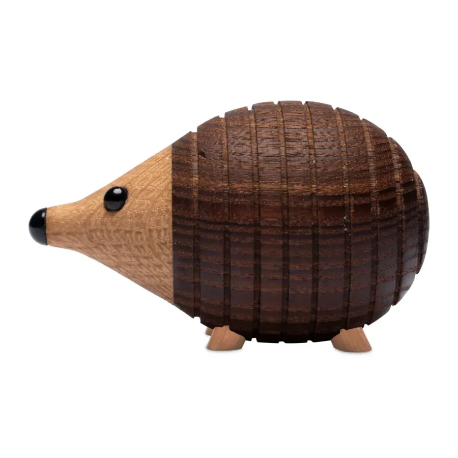 Spring Copenhagen Stick egel decoratie 4,5 cm, Thermo Ash< Houten Beelden