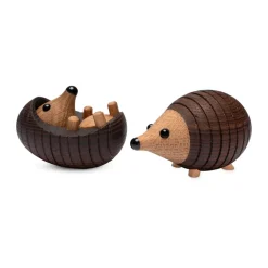 Spring Copenhagen Stick egel decoratie 4,5 cm, Thermo Ash< Houten Beelden