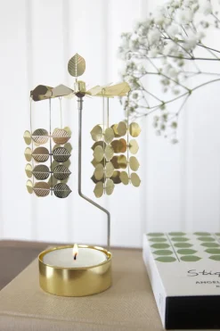 Pluto Design Stig L Berså draaiende waxinelichtjeshouder medium, Goud< Kerstdecoraties