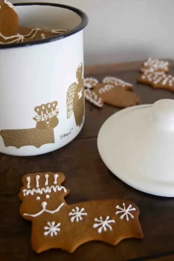 Pluto Design Stig L Gingerbread pot, Wit-goud< Kerstdecoraties