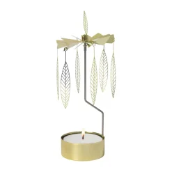 Pluto Design Stig L Salix draaiende waxinelichtjeshouder medium, Goud< Kerstdecoraties