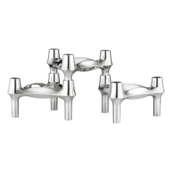 STOFF Nagel BMF kandelaar 3-pack, Chroom< Kandelaars