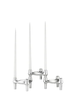 STOFF Nagel BMF kandelaar 3-pack, Chroom< Kandelaars