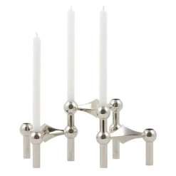 STOFF Nagel kandelaar 3-pack, chroom< Kandelaars