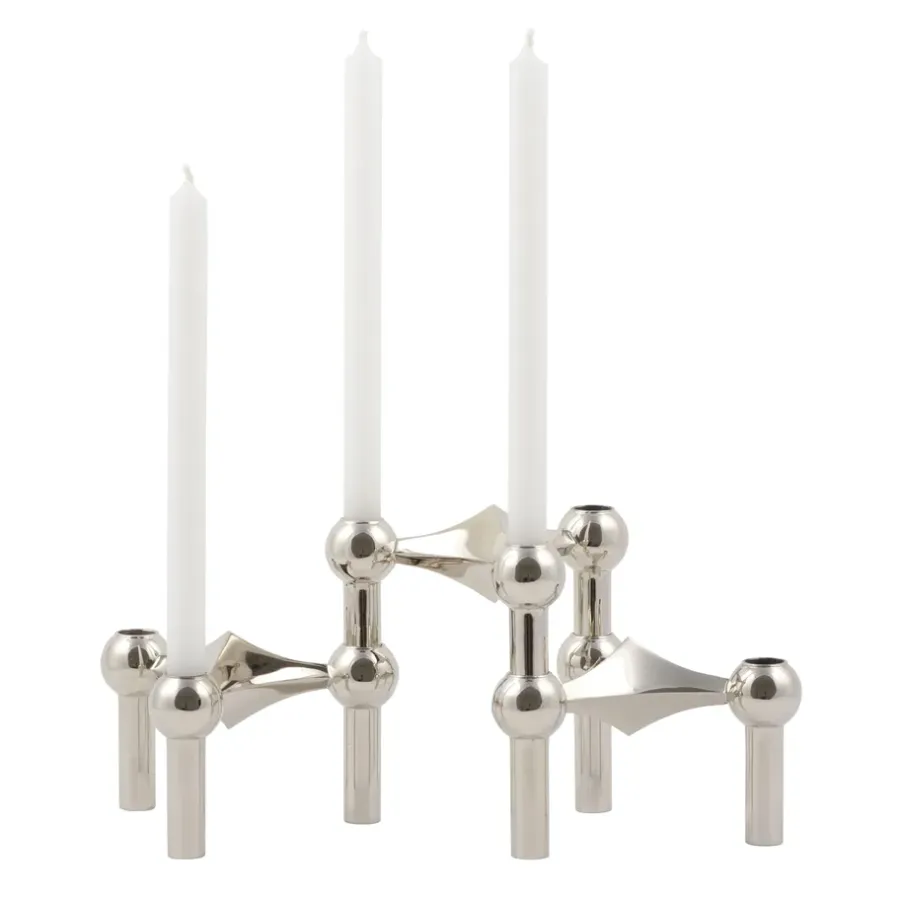 STOFF Nagel kandelaar 3-pack, chroom< Kandelaars