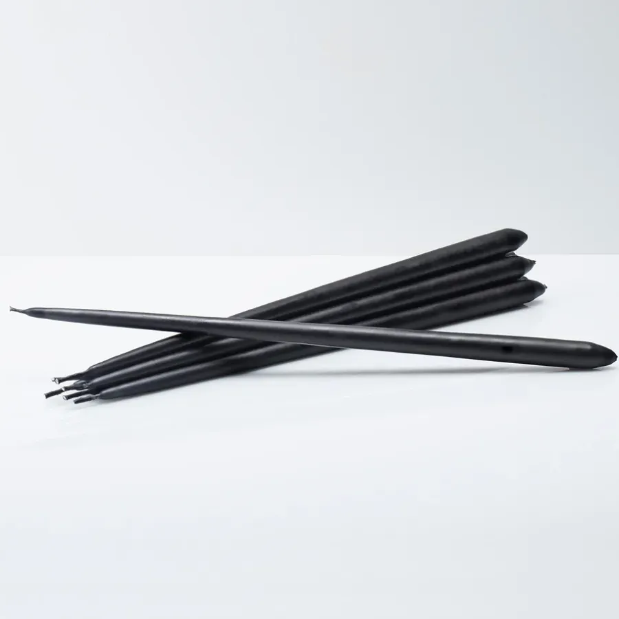 STOFF taps toelopende kaars by ester & erik 6-pack, Black< Kaarsen