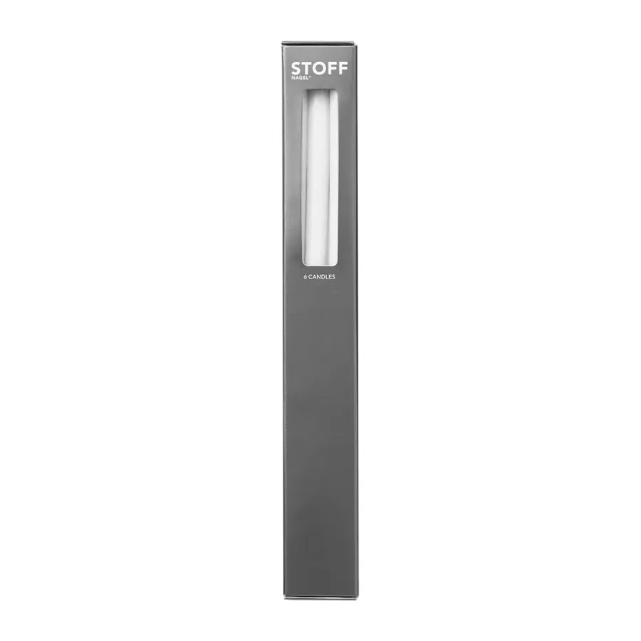 STOFF taps toelopende kaars by ester & erik 6-pack, Wit< Kaarsen