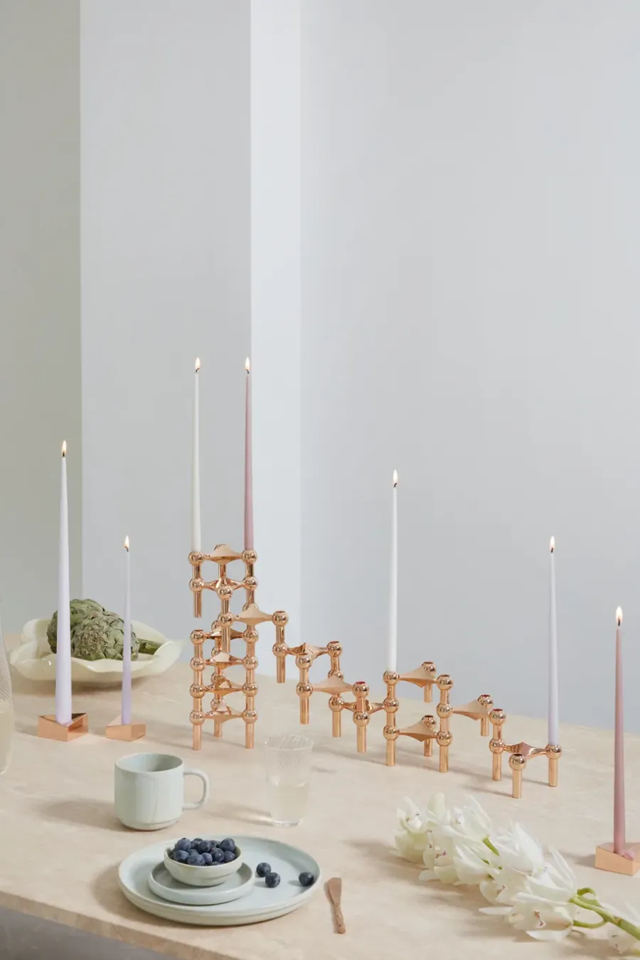 STOFF taps toelopende kaars by ester & erik 6-pack, Dusty rose< Kaarsen