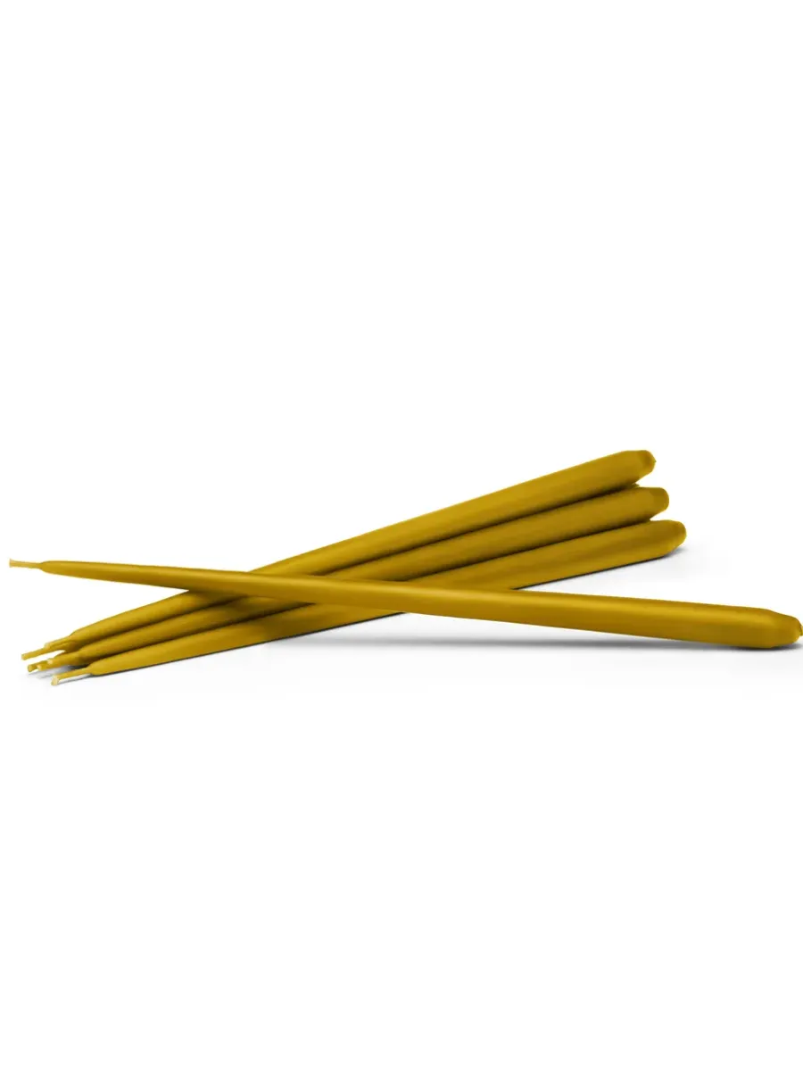 STOFF taps toelopende kaars by ester & erik 6-pack, Mustard< Kaarsen