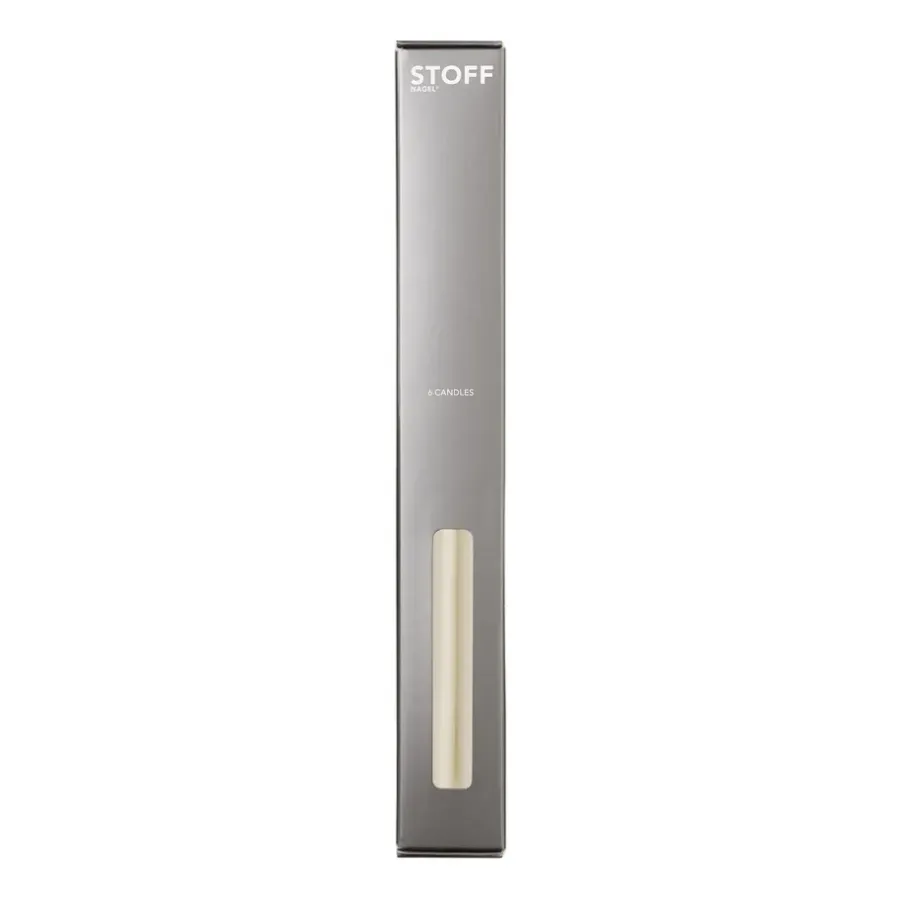 STOFF taps toelopende kaars by ester & erik 6-pack, Off-white< Kaarsen