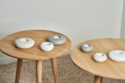 Scandi Living Stone waxinelichtjeshouder Ø13 cm, Wit< Kaarsenhouders & Kaarsenborden