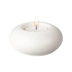 Scandi Living Stone waxinelichtjeshouder Ø9 cm, Wit< Kaarsenhouders & Kaarsenborden