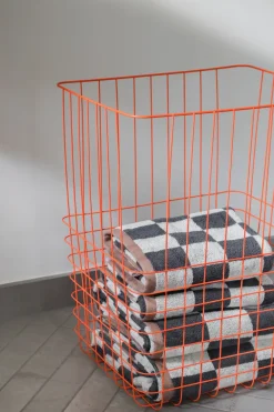 Mette Ditmer Store-it opbergmand met katoenen zak large, Oranje< Opbergmanden