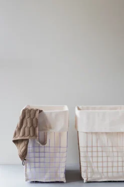 Mette Ditmer Store-it opbergmand met katoenen zak large, Sand< Opbergmanden