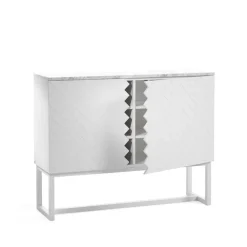 A2 Story Sideboard, wit, witmarmeren bovenkant, wit onderstel< Ladekasten & Dressoirs
