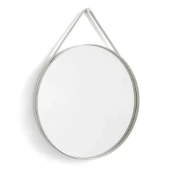 HAY Strap Mirror spiegel Ø70 cm, Light grey< Ronde Spiegels|Wandspiegels