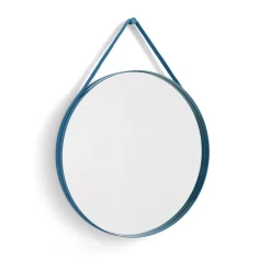 HAY Strap Mirror spiegel Ø70 cm, Blue< Ronde Spiegels|Wandspiegels