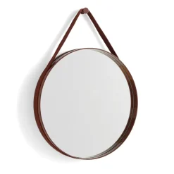 HAY Strap Mirror spiegel, Dark brown< Ronde Spiegels|Wandspiegels