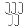 String j-haak 5-pack, Zwart< Haken & Hangers
