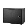 String kast met deur, essenhout zwarte beits, 58x30 cm< Kasten & Vitrines