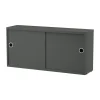 String kast met schuifdeur, Donkergrijs, 78x20 cm< Kasten & Vitrines