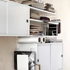 String kast met schuifdeur, wit, 78x30 cm< Kasten & Vitrines