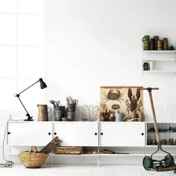 String kast met schuifdeur, essenhout zwarte beits, 78x20 cm< Kasten & Vitrines