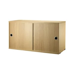 String kast met schuifdeur, eik, 78x30 cm< Kasten & Vitrines