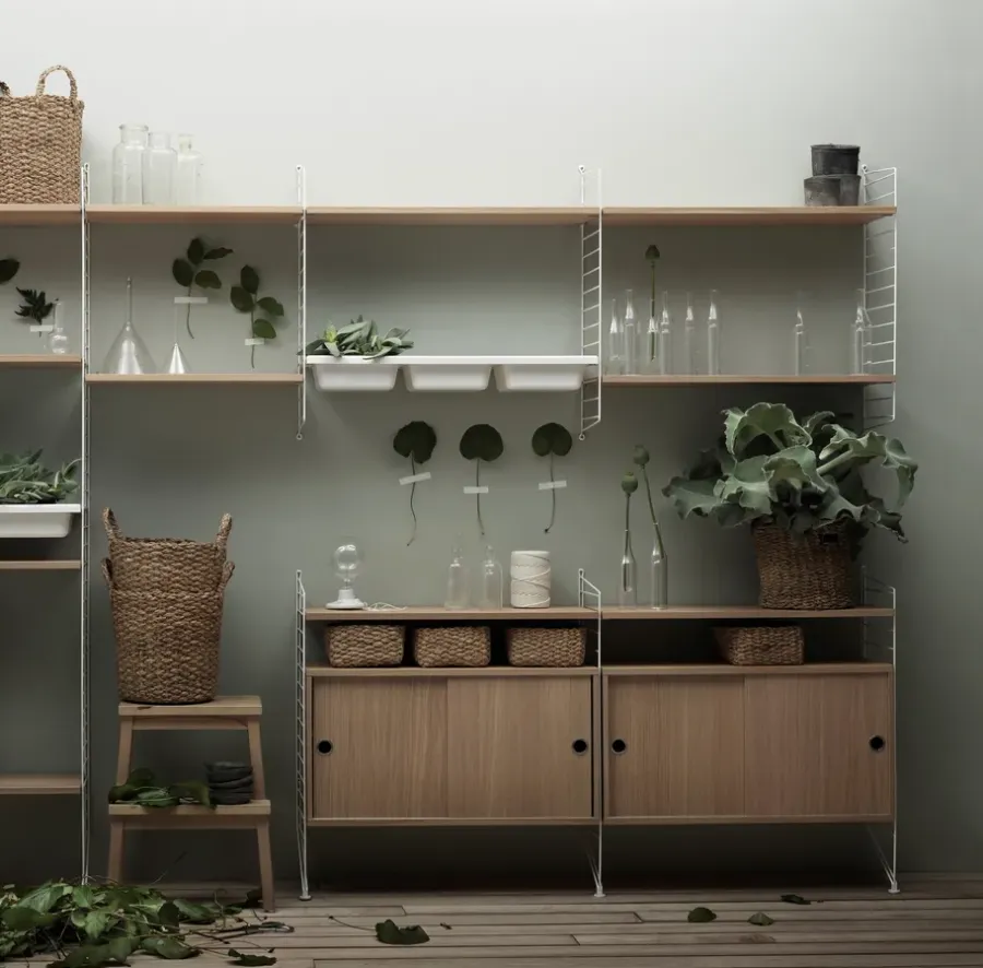 String kast met schuifdeur, eik, 78x30 cm< Kasten & Vitrines