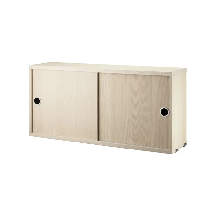 String kast met schuifdeur, essenfineer, 78x20 cm< Kasten & Vitrines