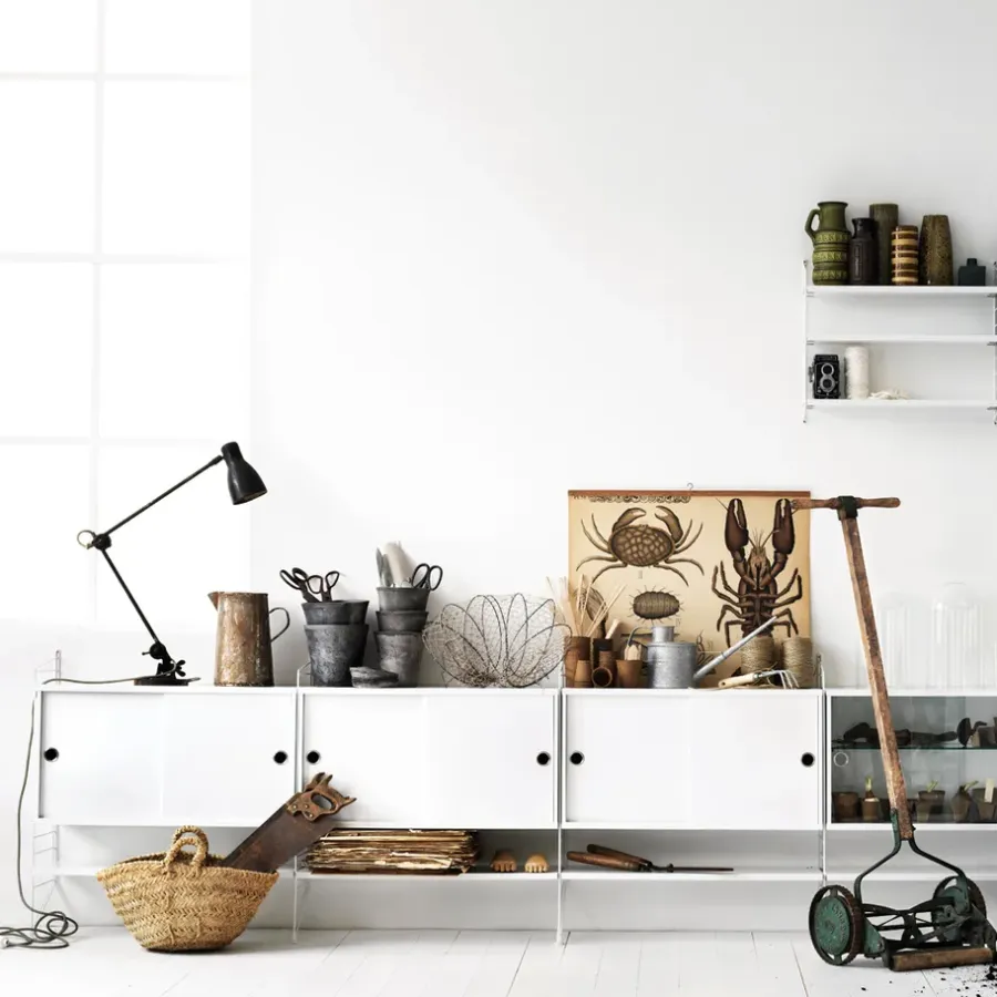 String kast met schuifdeur, essenfineer, 78x20 cm< Kasten & Vitrines