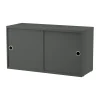 String kast met schuifdeur, Donkergrijs, 78x30 cm< Kasten & Vitrines