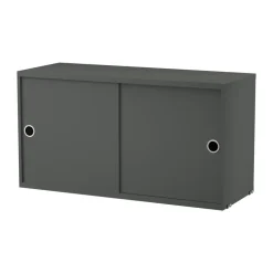 String kast met schuifdeur, Donkergrijs, 78x30 cm< Kasten & Vitrines