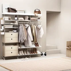 String metalen plank, beige, 58x30 cm, lage rand< Planken & Planksystemen