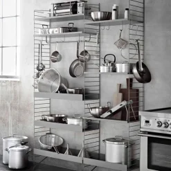 String metalen plank, wit, 78x20 cm, lage rand< Planken & Planksystemen