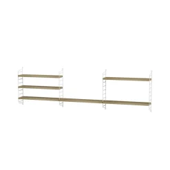 String Pocket boekenplank eiken-wit, eiken-wit< Opbergoplossingen Voor De Kinderkamer
