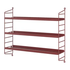 String Pocket boekenplank metaal, Oxtorgsrood< Planken & Planksystemen