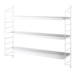 String Pocket boekenplank metaal, Wit< Planken & Planksystemen