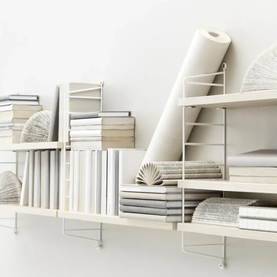 String Pocket boekenplank essen-wit, essen-wit< Planken & Planksystemen