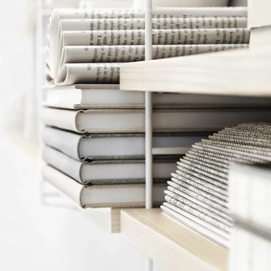 String Pocket boekenplank essen-wit, essen-wit< Planken & Planksystemen
