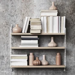 String Pocket boekenplank eiken-wit, eiken-wit< Planken & Planksystemen