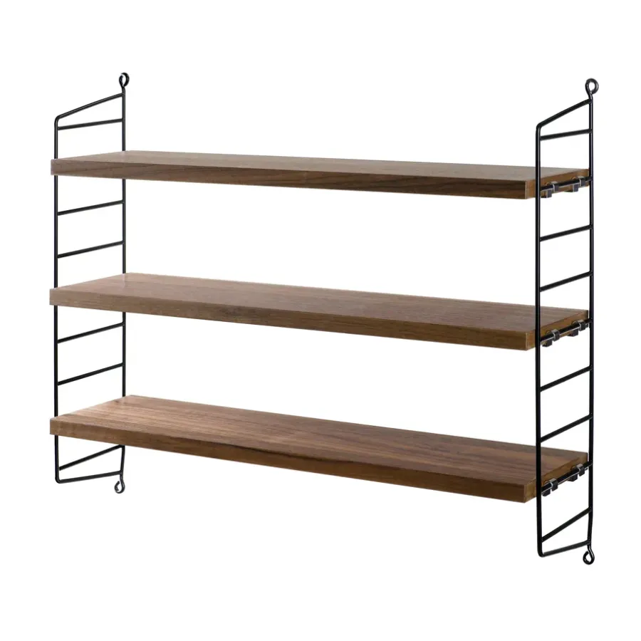 String Pocket boekenplank walnoot-zwart, walnoot-zwart< Planken & Planksystemen