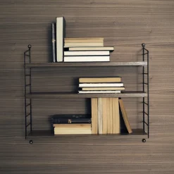 String Pocket boekenplank walnoot-zwart, walnoot-zwart< Planken & Planksystemen