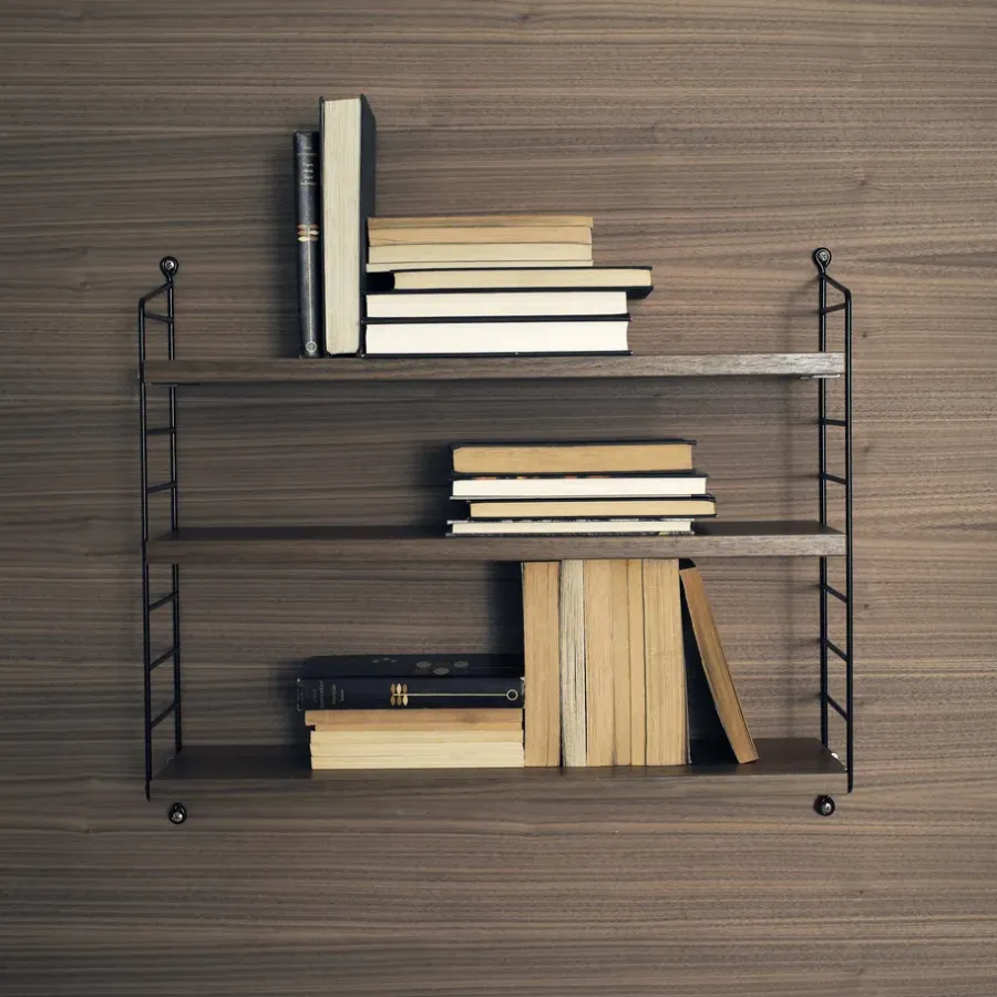 String Pocket boekenplank walnoot-zwart, walnoot-zwart< Planken & Planksystemen