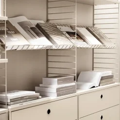 String tijdschriftenrek draad, beige< Tijdschriftenrekken