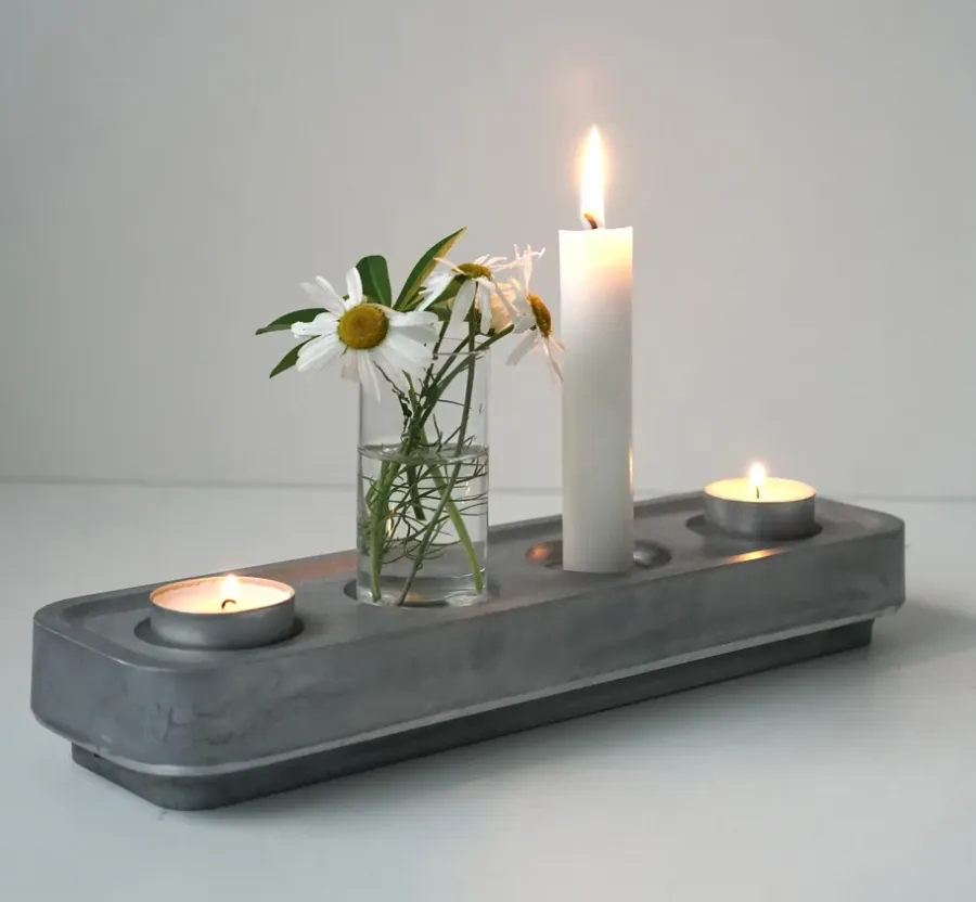Born In Sweden Stumpastaken kaarsenhouder langwerpig polished, 8,5x29,5 cm< Adventskandelaars & -Kaarsen
