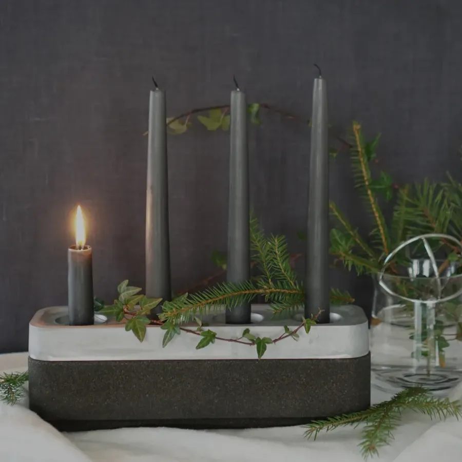 Born In Sweden Stumpastaken kaarsenhouder langwerpig polished, 8,5x29,5 cm< Adventskandelaars & -Kaarsen